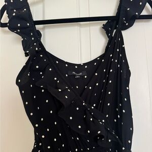 Madewell Black Jumpsuit with White Dots Size 00
